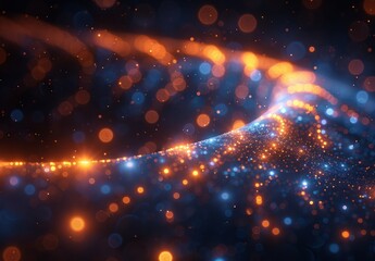 Fototapeta premium Abstract Glow with Blue and Orange Bokeh