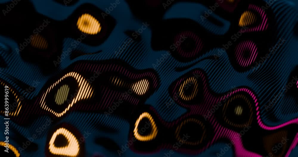 Poster 3d abstract render of glowing wavy lines - futuristic geometric design