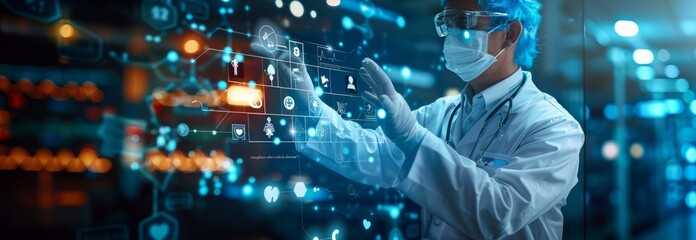 Doctor Interacting with Digital Medical Interface