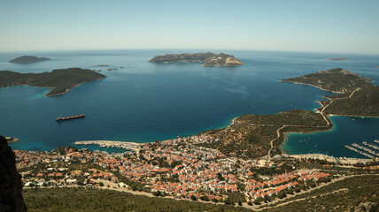 Fototapeta premium View of Kash city and the Mediterranean Sea, Turkey.
