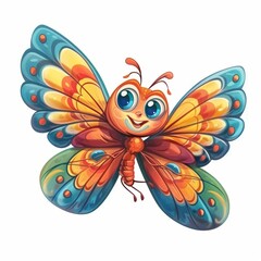 Obraz premium Artistic cartoon illustration of beautiful butterfly