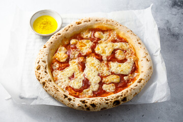 Traditional Italian pizza with sausage and cheese
