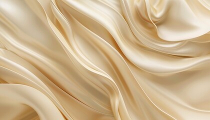 Obraz premium Swirling Beige Abstract Background with Smooth Curves, Gradient Shades, Copy Space