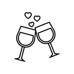 WINE GLASSES vector icon