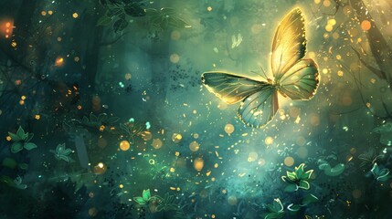 Abstract background template with butterfly for presentation, poster, wallpaper design.