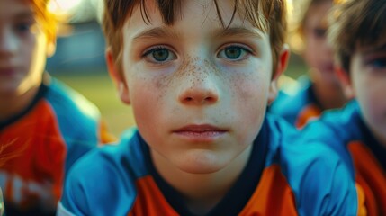 Youngsters Engage in Sports. United Children's Sports Team All Set to Play the Game. Kids' Team Sports. Children's Sports for Youth. Boy wearing athletic attire.