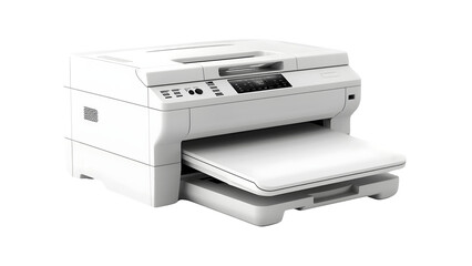 Modern office printer isolated on a transparent background, PNG 