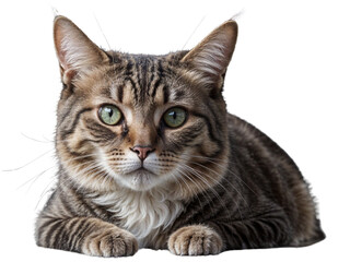 Naklejka premium Close up of an adorable cat isolated on a Transparent Background