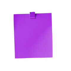 purple note paper on a transparent background.