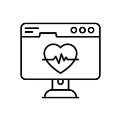 Fototapeta premium HEARTBEAT MONITOR vector icon