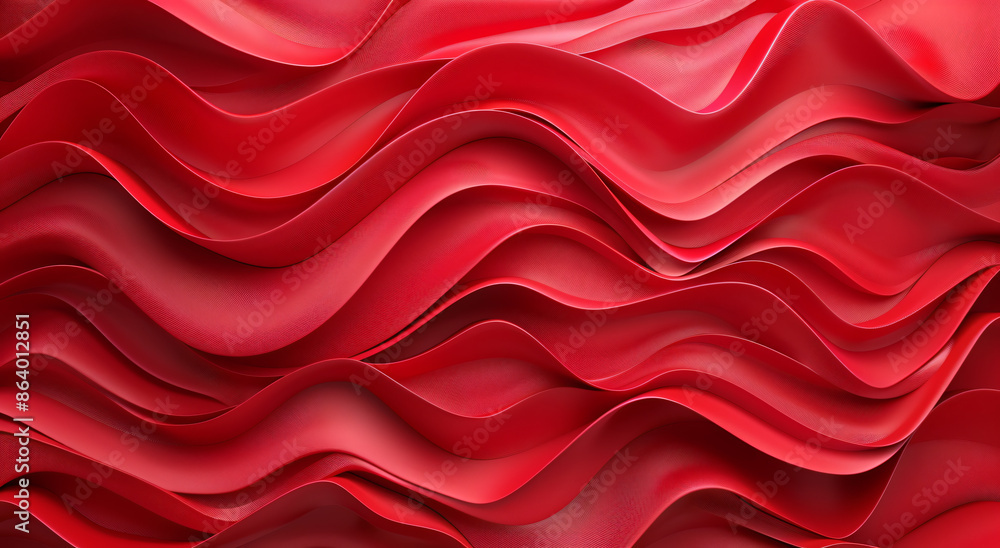 Poster red background, curved lines, abstract style, red color scheme, simple and elegant background design