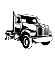 Semi Truck Illustration, Trucker Clipart, Truck Driver Dad Cut file, Truck Owner Stencil, Heavy Equipment Stencil, Skilled Work Shirt, Truck Vector