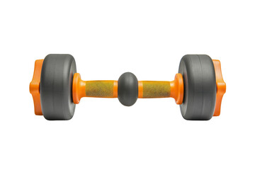 Orange and Black Dumbbell Isolated on white Background