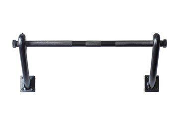 Black Metal Pull Up Bar Mounted on Wall