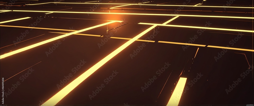 Poster brown tech neon light path theme abstract background with copy space for banner