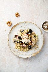 Chicken salad with quinoa and grape
