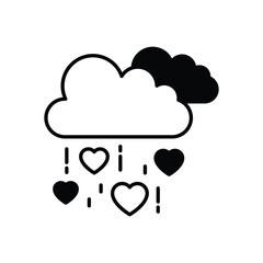 LOVE IN THE RAIN vector icon