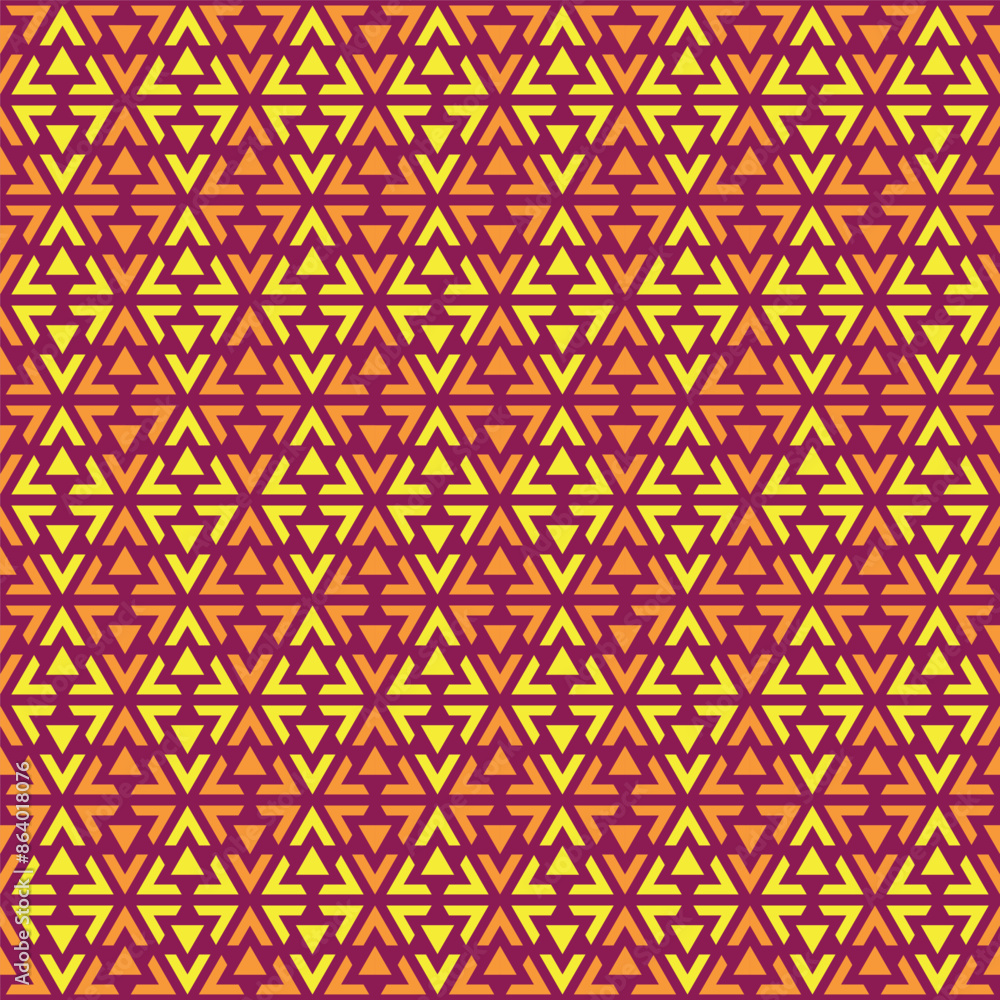 Poster colorful seamless geometric pattern with triangular shapes. design elements for textile, print, fabr