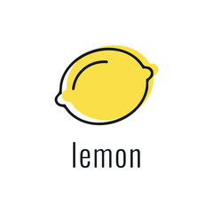 Lemon icon. Lemon infographic. Minimalistic lemon illustration. Lemon symbol.