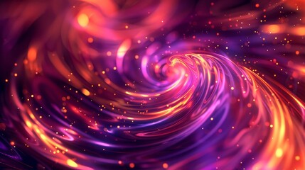 Swirling fire shapes with twinkling particles in a vibrant abstract backdrop