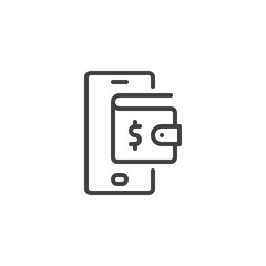 Fototapeta premium Digital Wallet line icon