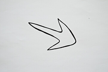 Pack drawn black marker arrows. The concept of business, choosing direction, moving forward.