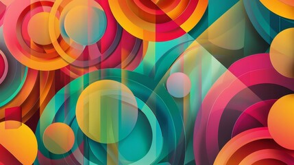 Obraz premium Wallpaper with bold shapes and playful gradient