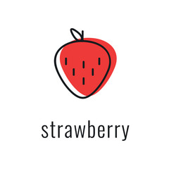 Strawberry icon. Strawberry infographic. Minimalistic strawberry illustration. Strawberry symbol.