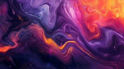 Vibrant wallpaper with metallic paint textures and neon highlights