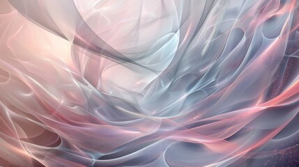 Obraz premium Wavy metal patterns with sparkles on a gradient from pewter to pink background