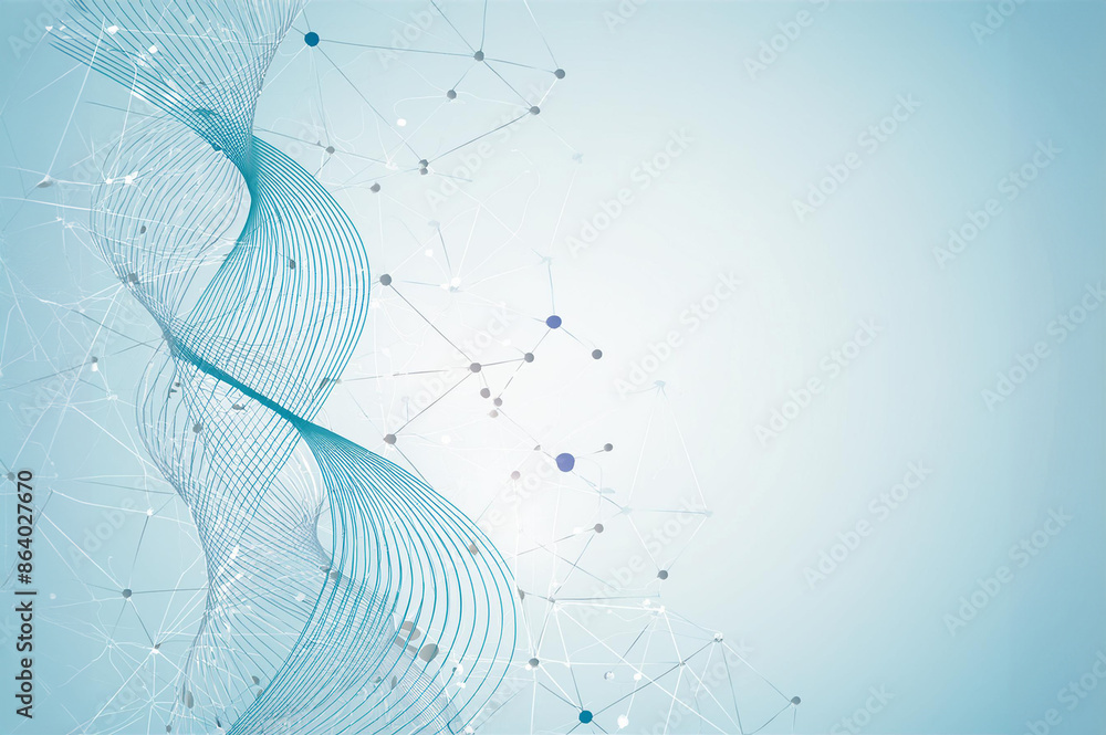 Poster abstract science template. technology lines and dots connection background. wallpaper or banner with