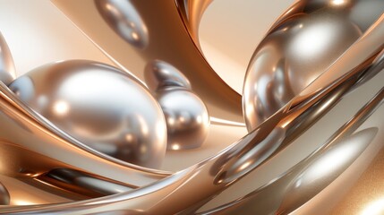Champagne bubbles with light reflections on a cool steel to warm bronze gradient
