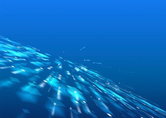 Obraz premium 青のサイバーイメージ背景