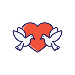 LOVE BIRDS vector icon
