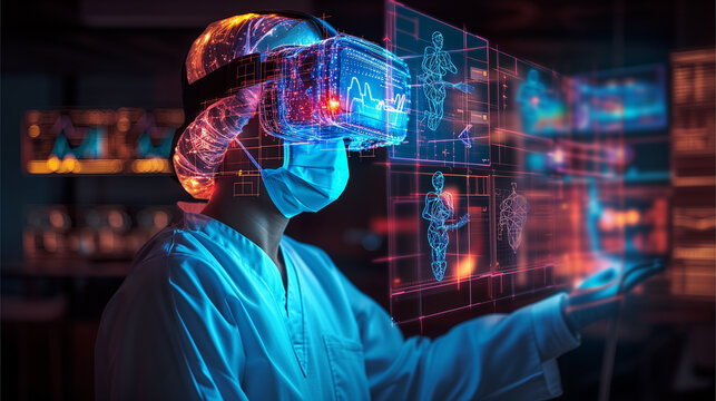 Virtual Reality Healthcare: A Doctor Uses VR Technology to Diagnose a Patient