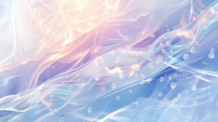 Fototapeta premium Champagne bubbles with pastel glows on a tranquil background