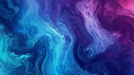 Abstract wallpaper with swirling tree trunk designs bold hues and a gradient from cobalt blue to cyan