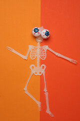Staring eyeballs at the skeleton. Halloween concept