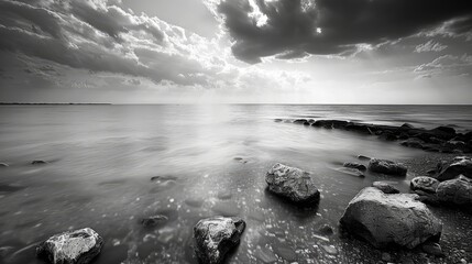 Black and White Seaside