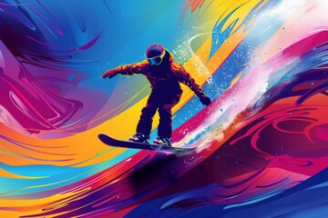 snowboarder abstract