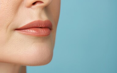 Obraz premium Woman with a firm and youthful appearance after a series of skin tightening treatments, results, facial rejuvenation