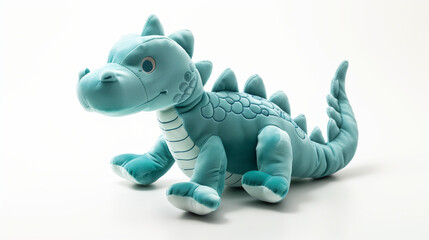 Dragon plushie doll isolated on white background with shadow reflection. Dragon plush stuffed...