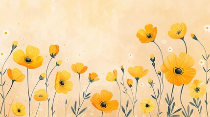 Painting of a delicate buttercup flower in yellow, buttercup watercolor, simple wildflower