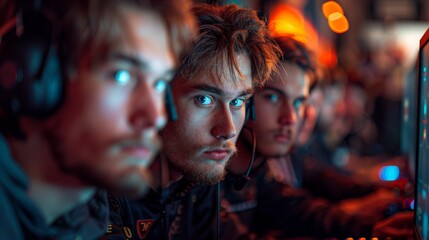 Fototapeta premium Intense Gamers in Esports Competition