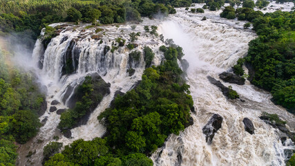 Aerial photos of waterfalls in South India reveal stunning cascades and lush greenery, capturing the region's breathtaking natural beauty and serene, untouched landscapes.