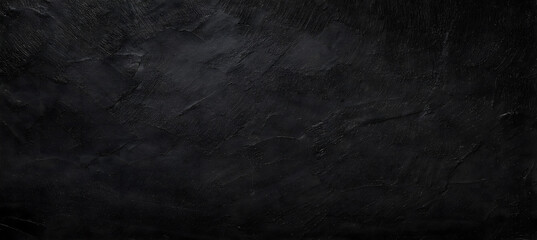 Black wall background of natural paintbrush stroke textured cement or stone old. Generative AI.