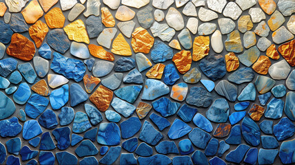 A Vibrant Mosaic of Blues and Whites