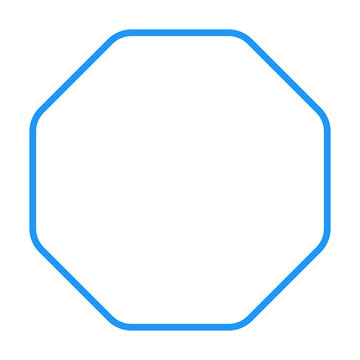 rounded corner octagon shape icon with outline stroke