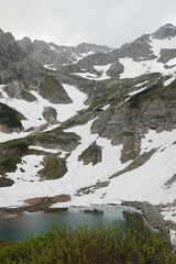 The mountain lake near Franz Luitpold house, the Bavarian Alps, Germany
