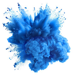 Fototapeta premium Blue color explosion isolated on transparent background
